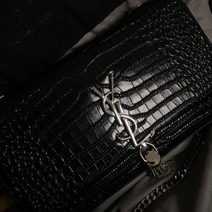 YSL Croc Leather Crossbody